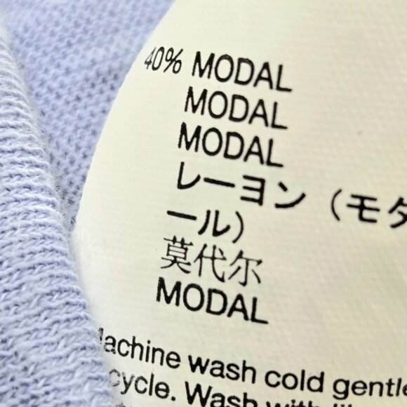 GAP Blue Notched V Neck Long Sleeve Cotton Blend Pullover Top Size Large - Picture 8 of 9